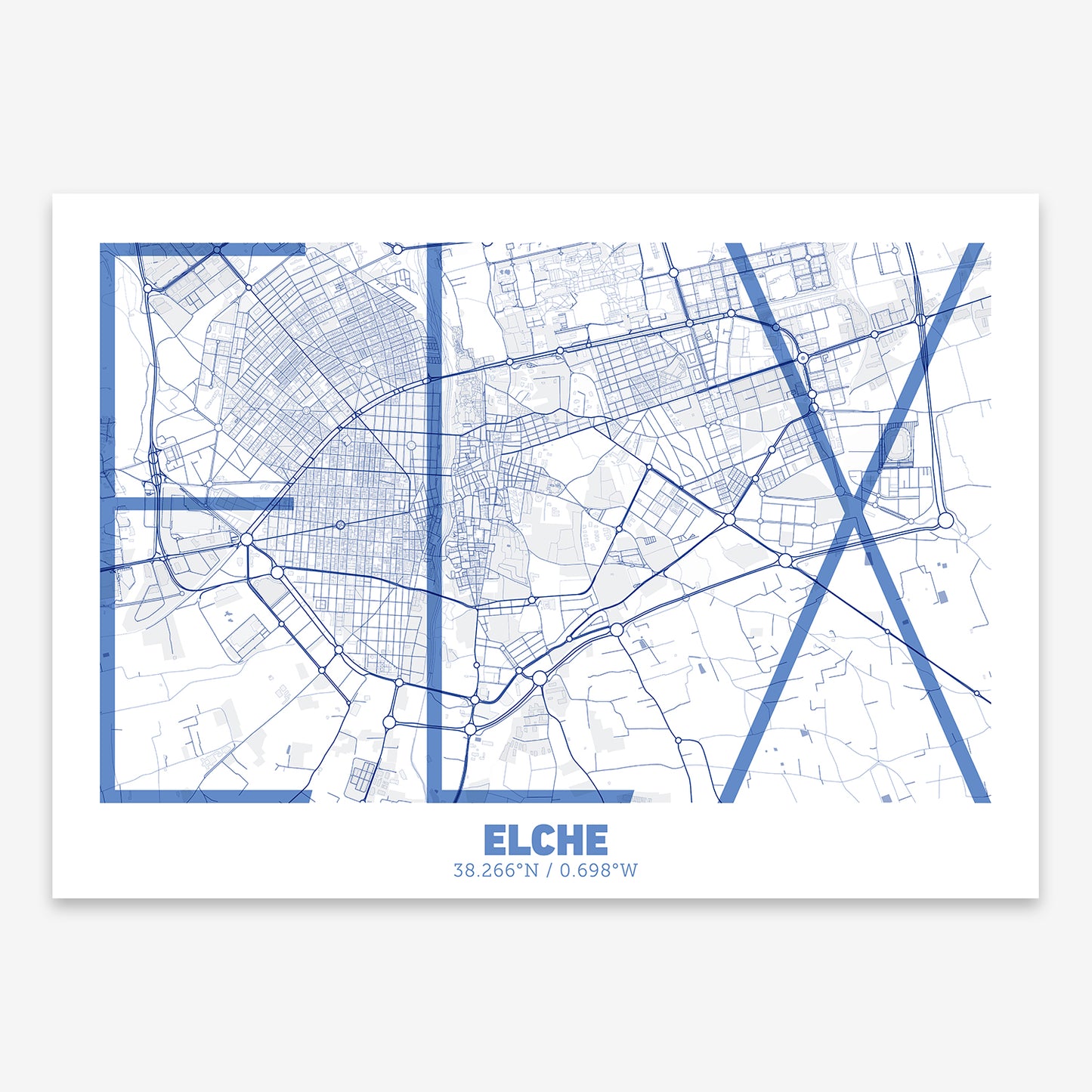 Elche Map V07 Med / Frame / No