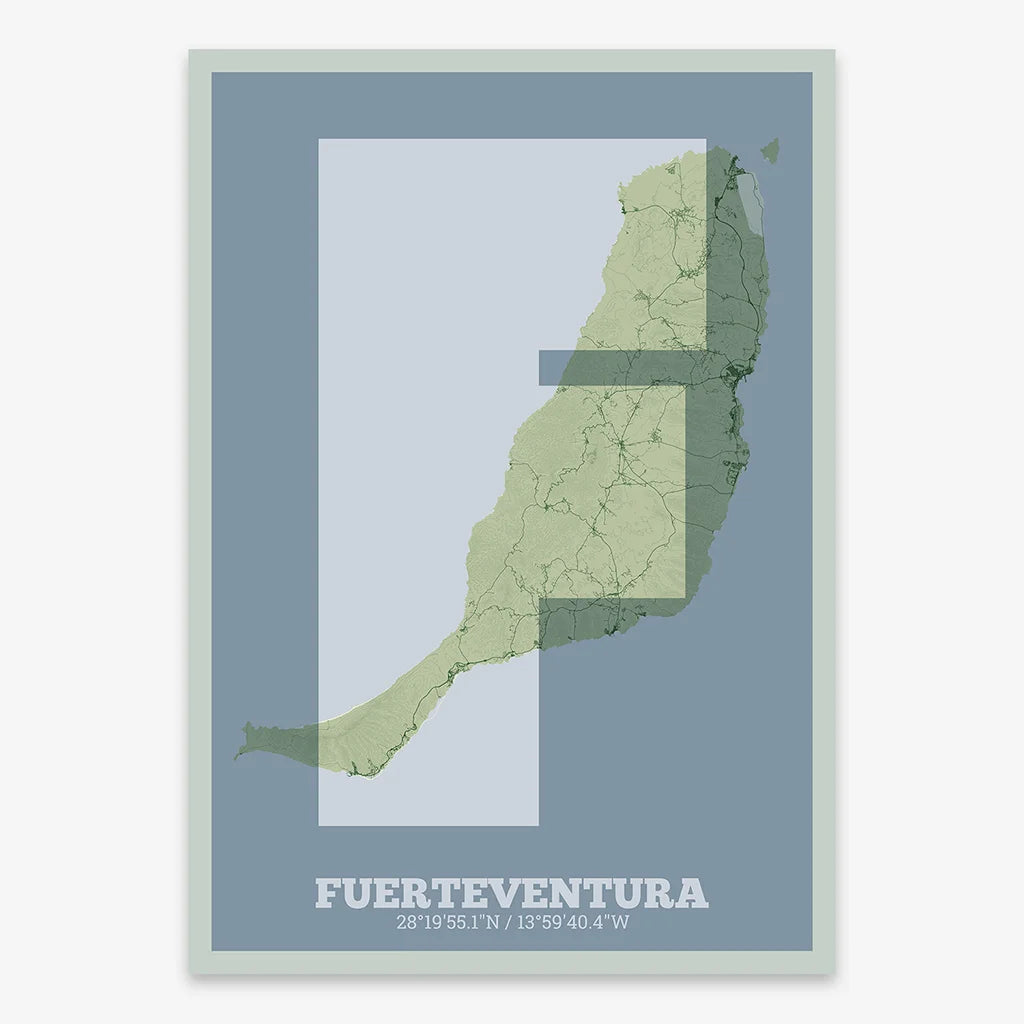 Decorative print of Fuerteventura – Modern typographic art