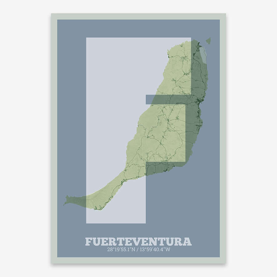 Lámina decorativa de Fuerteventura – Arte tipográfico moderno