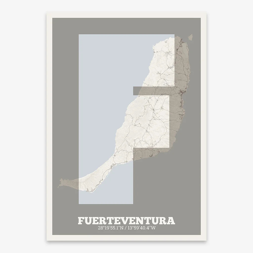 Decorative print of Fuerteventura – Modern typographic art