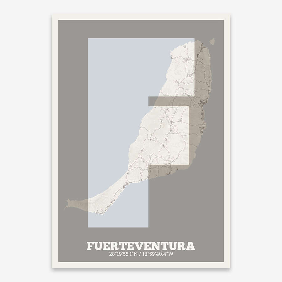 Lámina decorativa de Fuerteventura – Arte tipográfico moderno