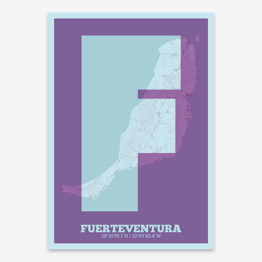 Lámina decorativa de Fuerteventura – Arte tipográfico moderno
