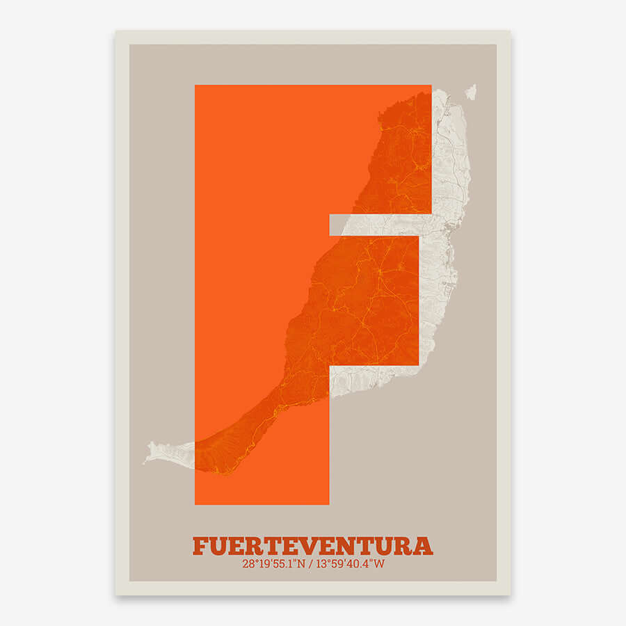 Lámina decorativa de Fuerteventura – Arte tipográfico moderno