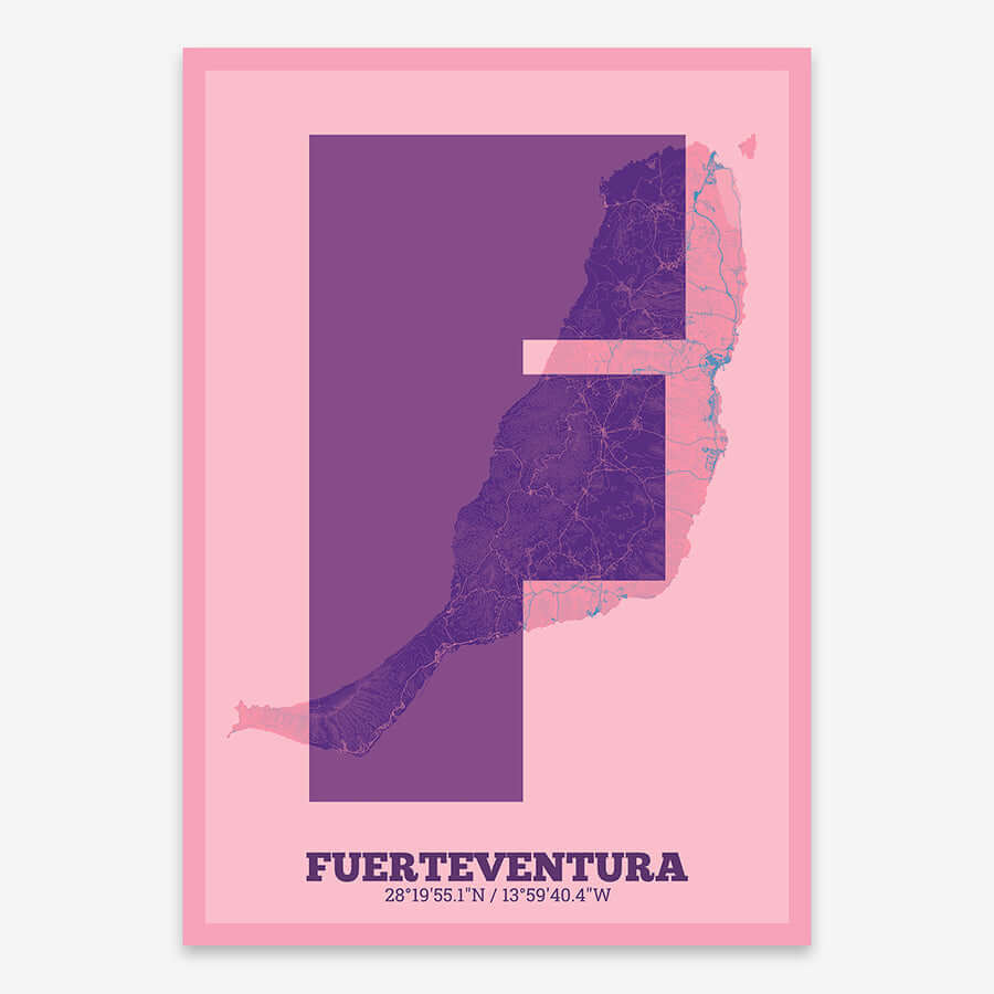 Lámina decorativa de Fuerteventura – Arte tipográfico moderno
