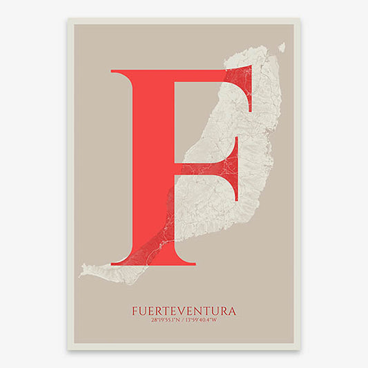 Lámina elegante de Fuerteventura – Póster minimalista y sofisticado