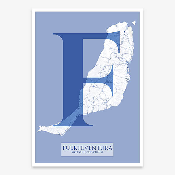 Lámina elegante de Fuerteventura – Póster minimalista y sofisticado