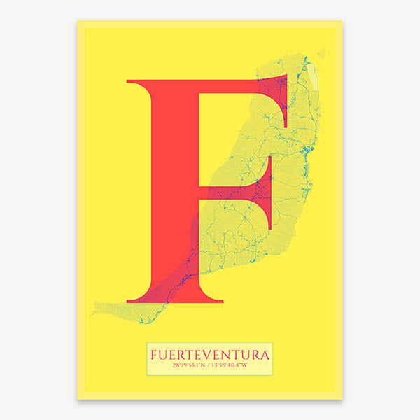 Lámina elegante de Fuerteventura – Póster minimalista y sofisticado