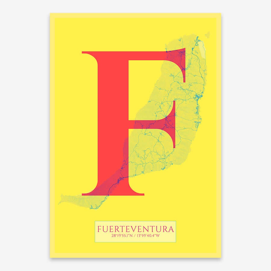 Lámina elegante de Fuerteventura – Póster minimlaista y sofisticado