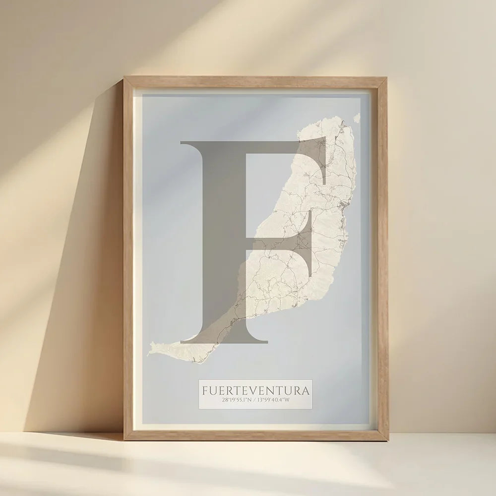 Lámina elegante de Fuerteventura – Póster minimalista y sofisticado