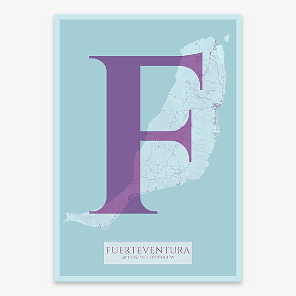 Lámina elegante de Fuerteventura – Póster minimalista y sofisticado