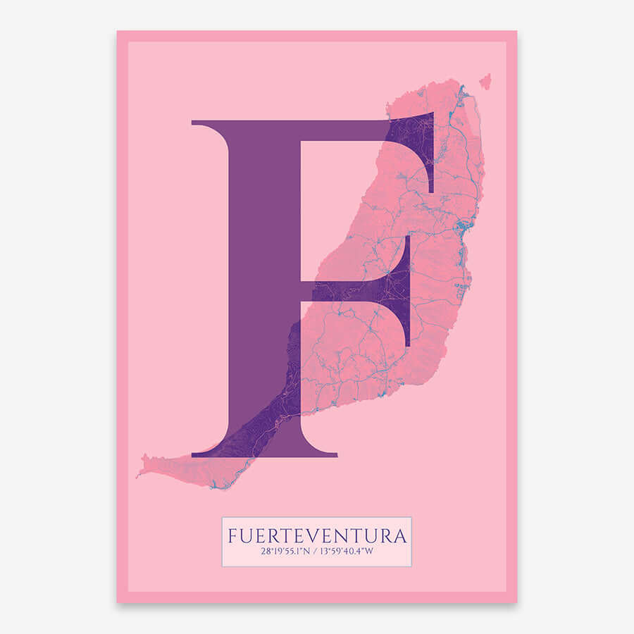 Lámina elegante de Fuerteventura – Póster minimlaista y sofisticado