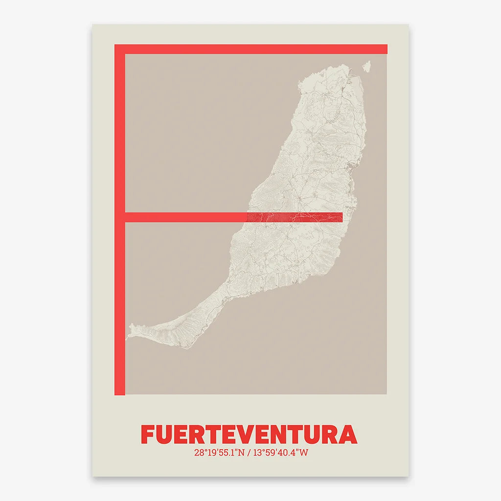 Fuerteventura decorative poster – Ultra-fine typographic art