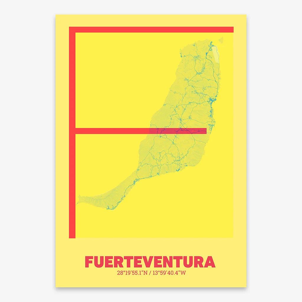 Fuerteventura decorative poster – Ultra-fine typographic art