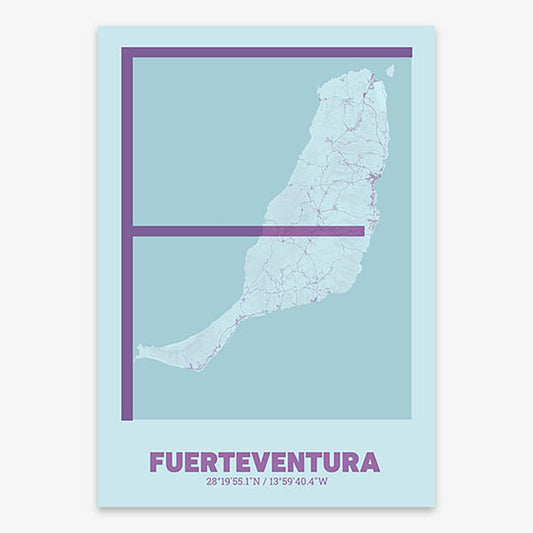 Fuerteventura decorative poster – Ultra-fine typographic art
