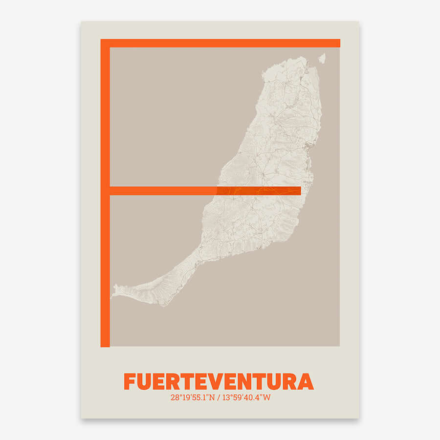 Póster decorativo de Fuerteventura – Arte tipográfico ultrafino