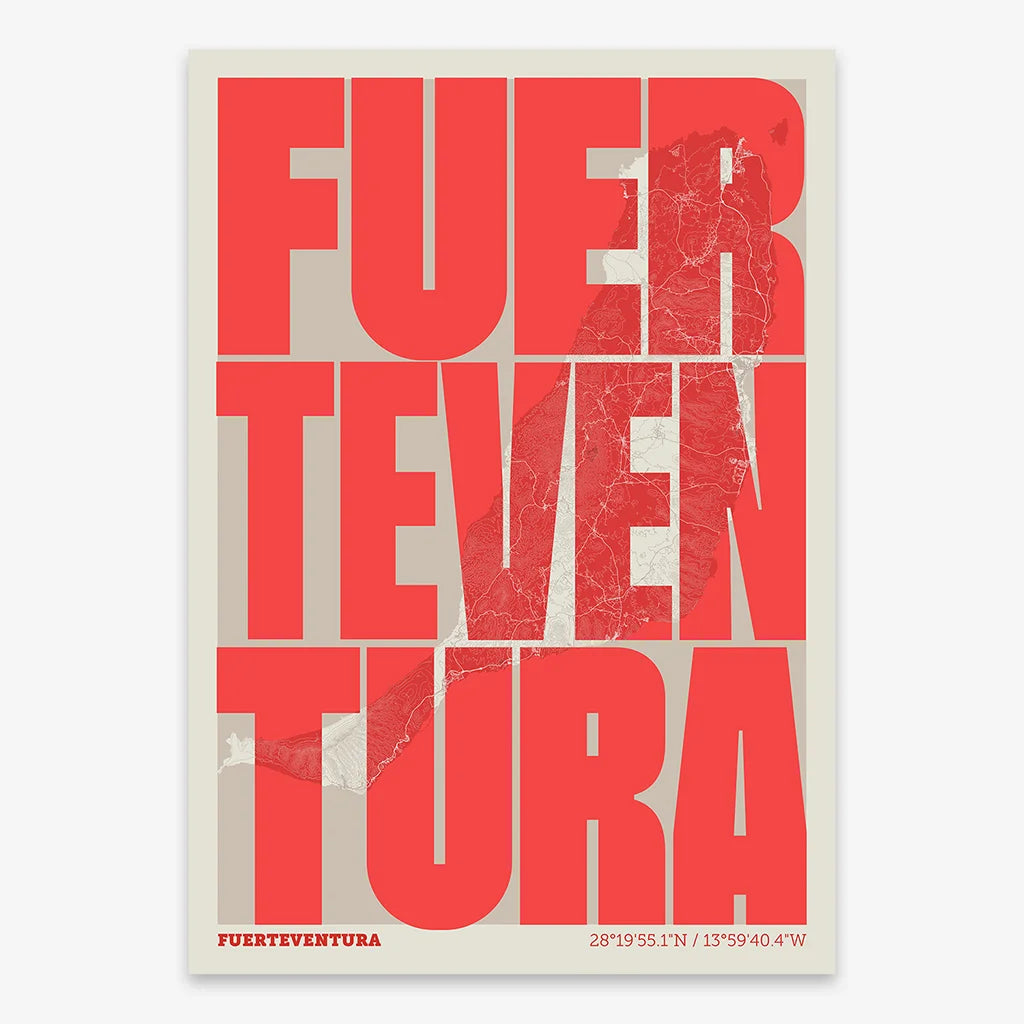 Graphic souvenir of Fuerteventura – Contemporary typographic print