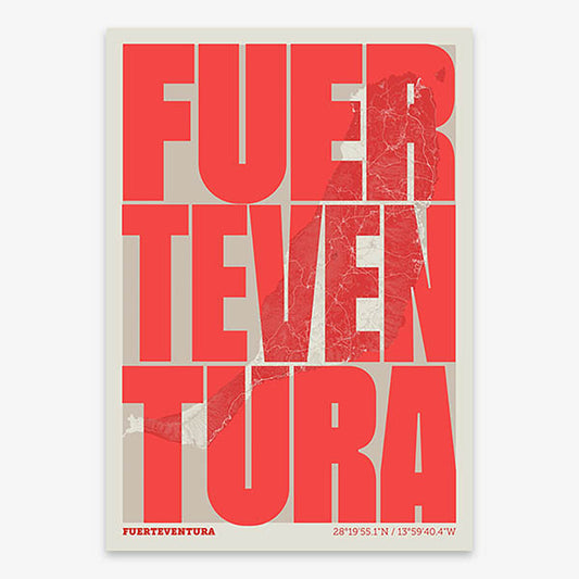 Recuerdo gráfico de Fuerteventura – Lámina tipográfica contemporánea