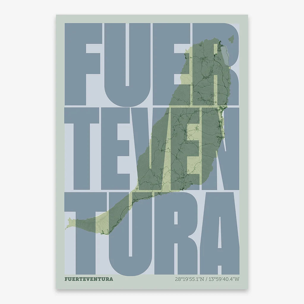 Graphic souvenir of Fuerteventura – Contemporary typographic print