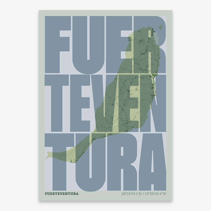 Recuerdo gráfico de Fuerteventura – Lámina tipográfica contemporánea
