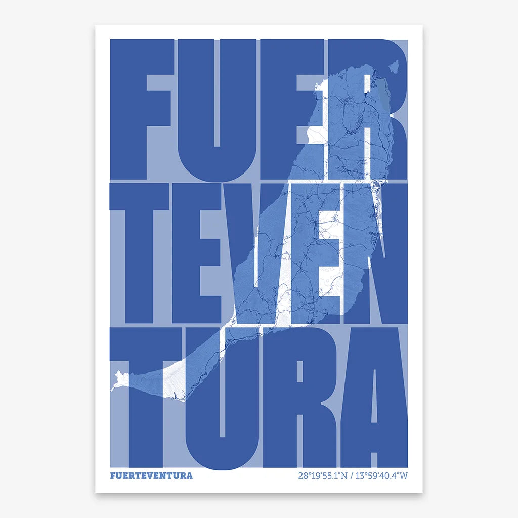 Graphic souvenir of Fuerteventura – Contemporary typographic print