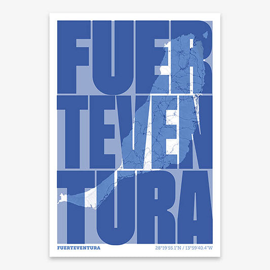 Recuerdo gráfico de Fuerteventura – Lámina tipográfica contemporánea