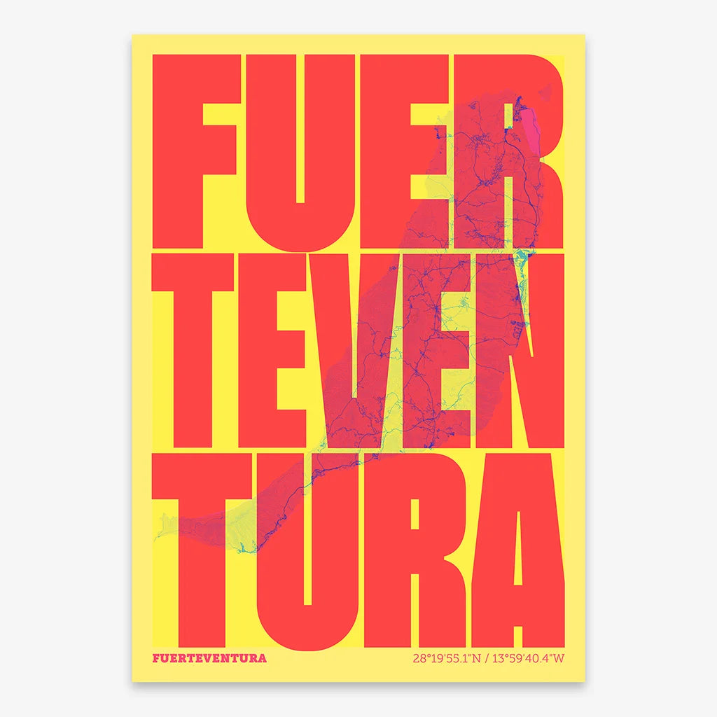 Graphic souvenir of Fuerteventura – Contemporary typographic print