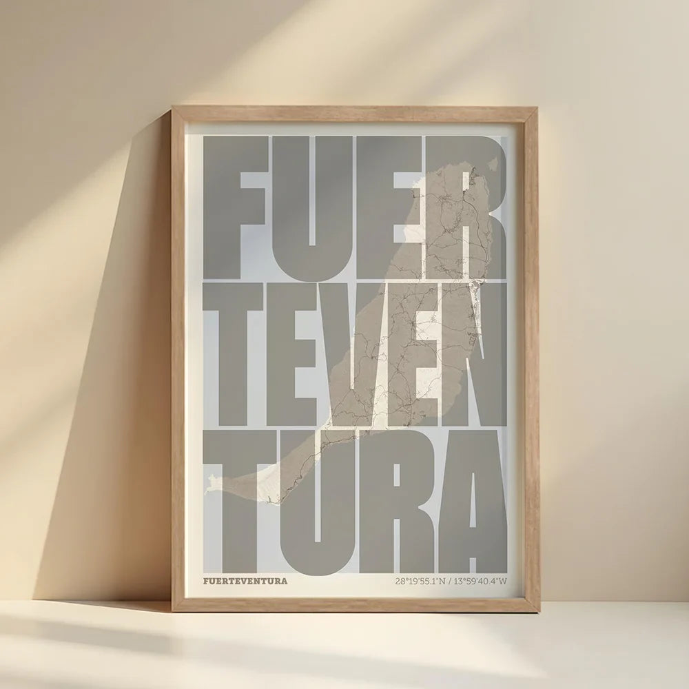 Recuerdo gráfico de Fuerteventura – Lámina tipográfica contemporánea