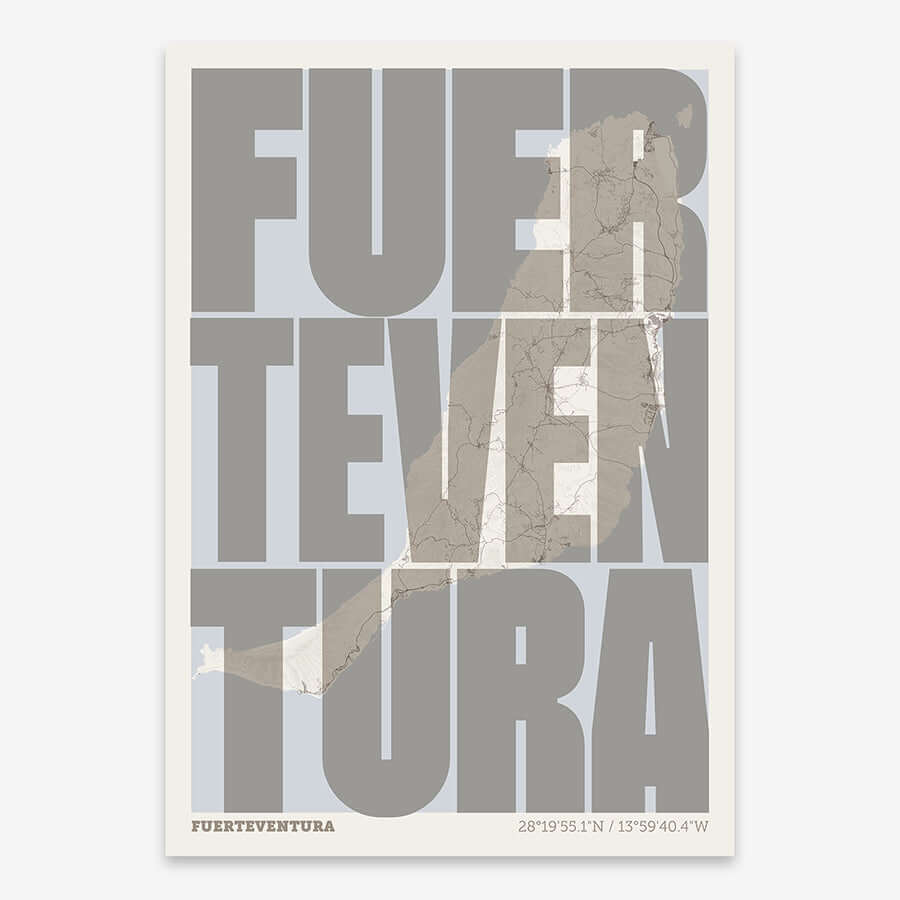Recuerdo gráfico de Fuerteventura – Lámina tipográfica contemporánea
