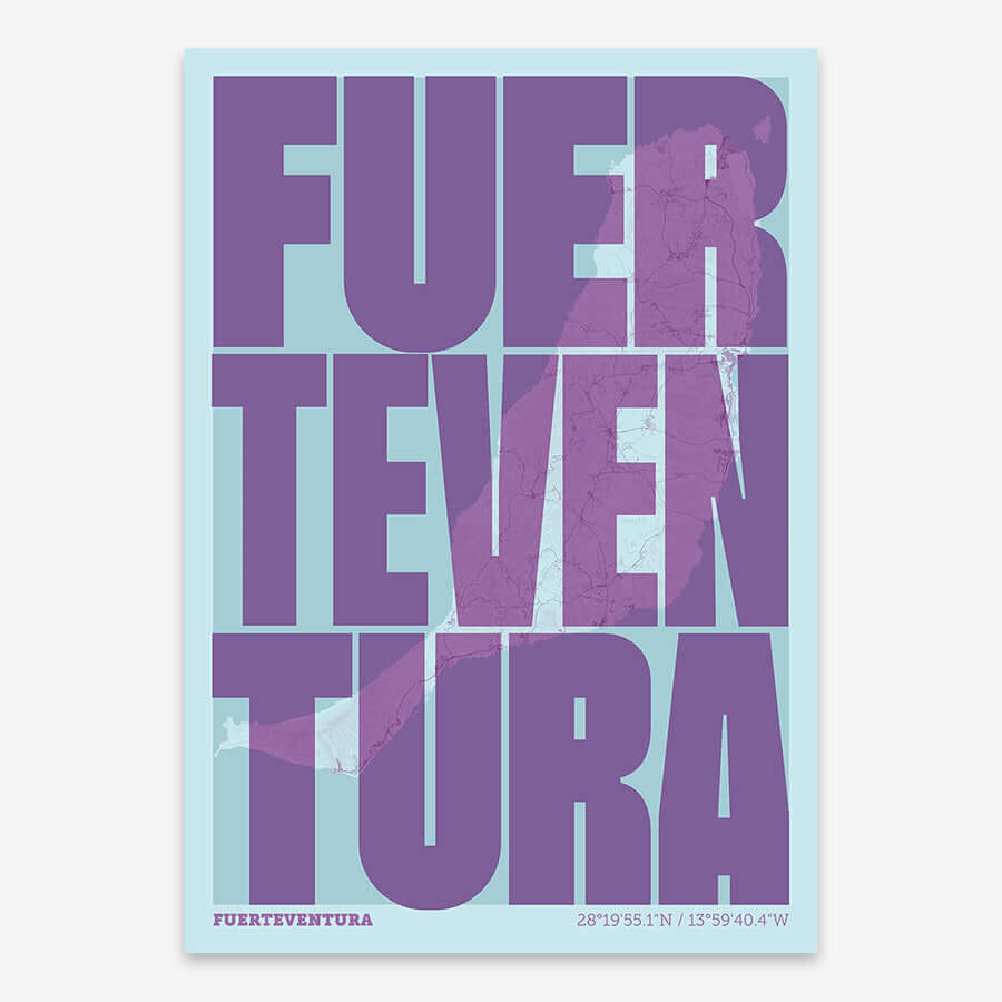Recuerdo gráfico de Fuerteventura – Lámina tipográfica contemporánea