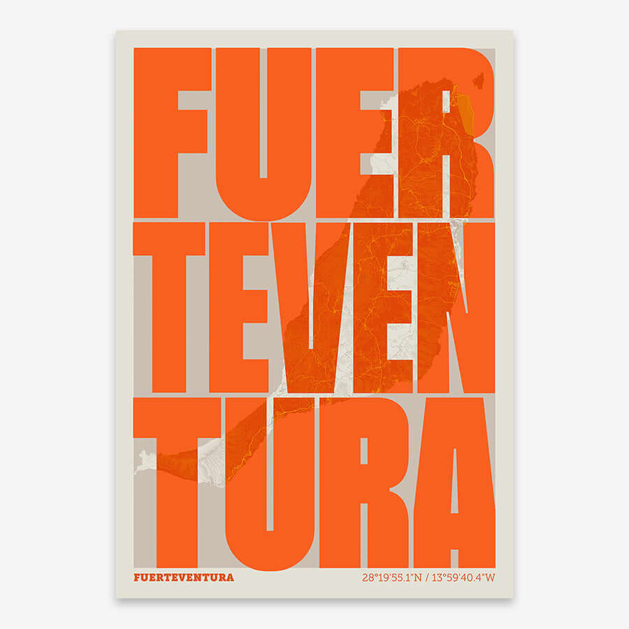 Recuerdo gráfico de Fuerteventura – Lámina tipográfica contemporánea