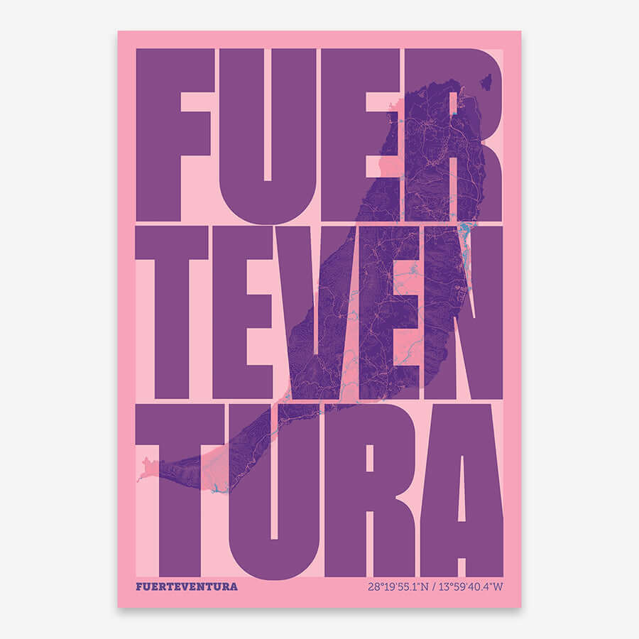 Recuerdo gráfico de Fuerteventura – Lámina tipográfica contemporánea
