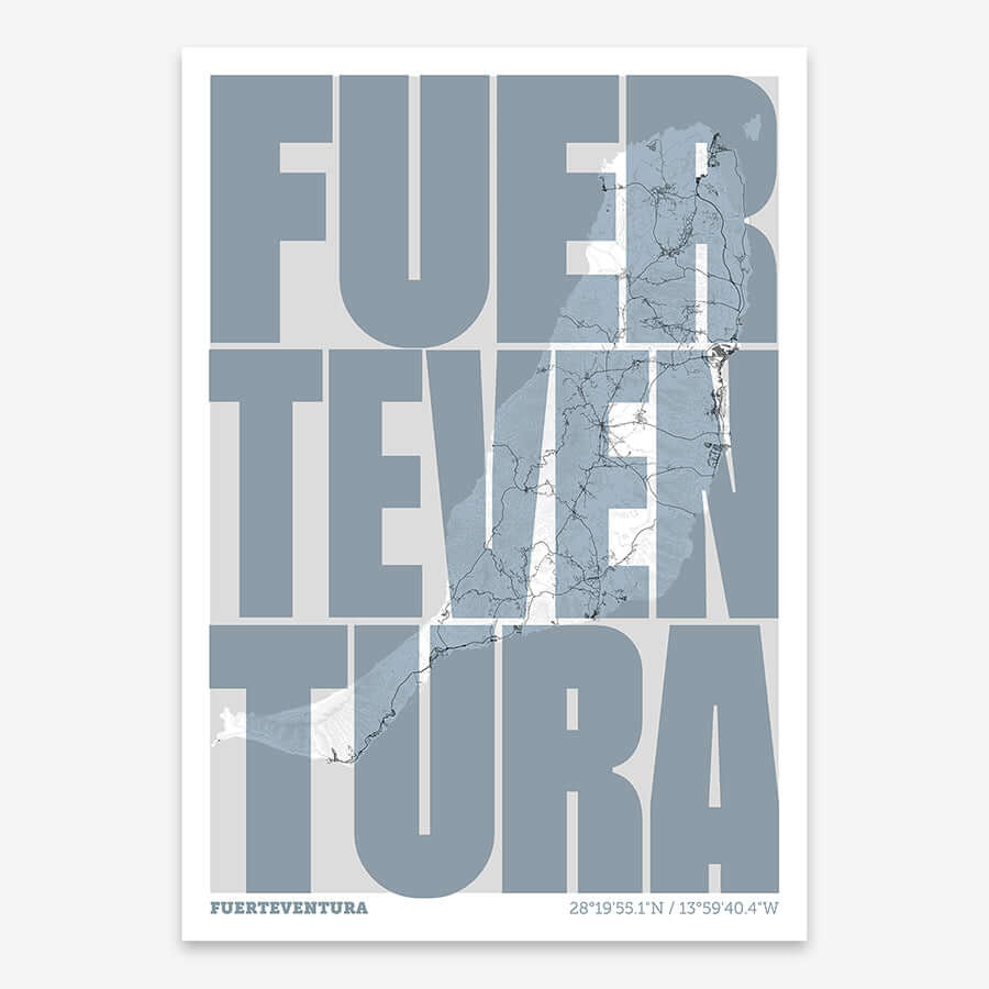 Recuerdo gráfico de Fuerteventura – Lámina tipográfica contemporánea