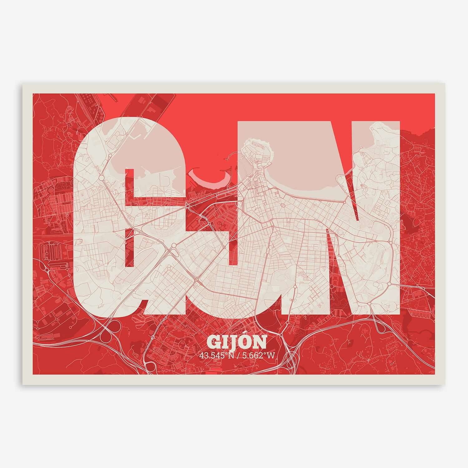 Gijon Map V02 boho