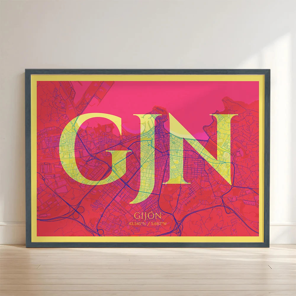 Lámina elegante de Gijón – Póster minimalista y sofisticado
