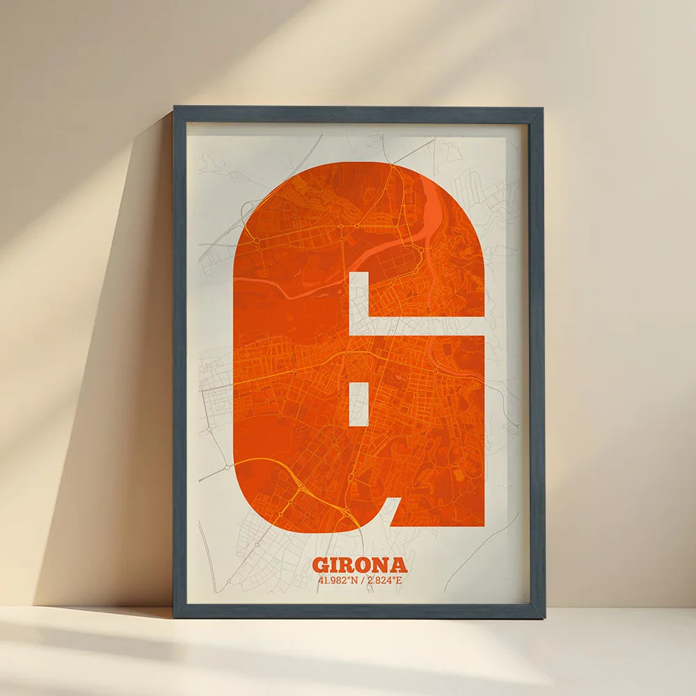 Lámina decorativa de Girona – Arte tipográfico moderno