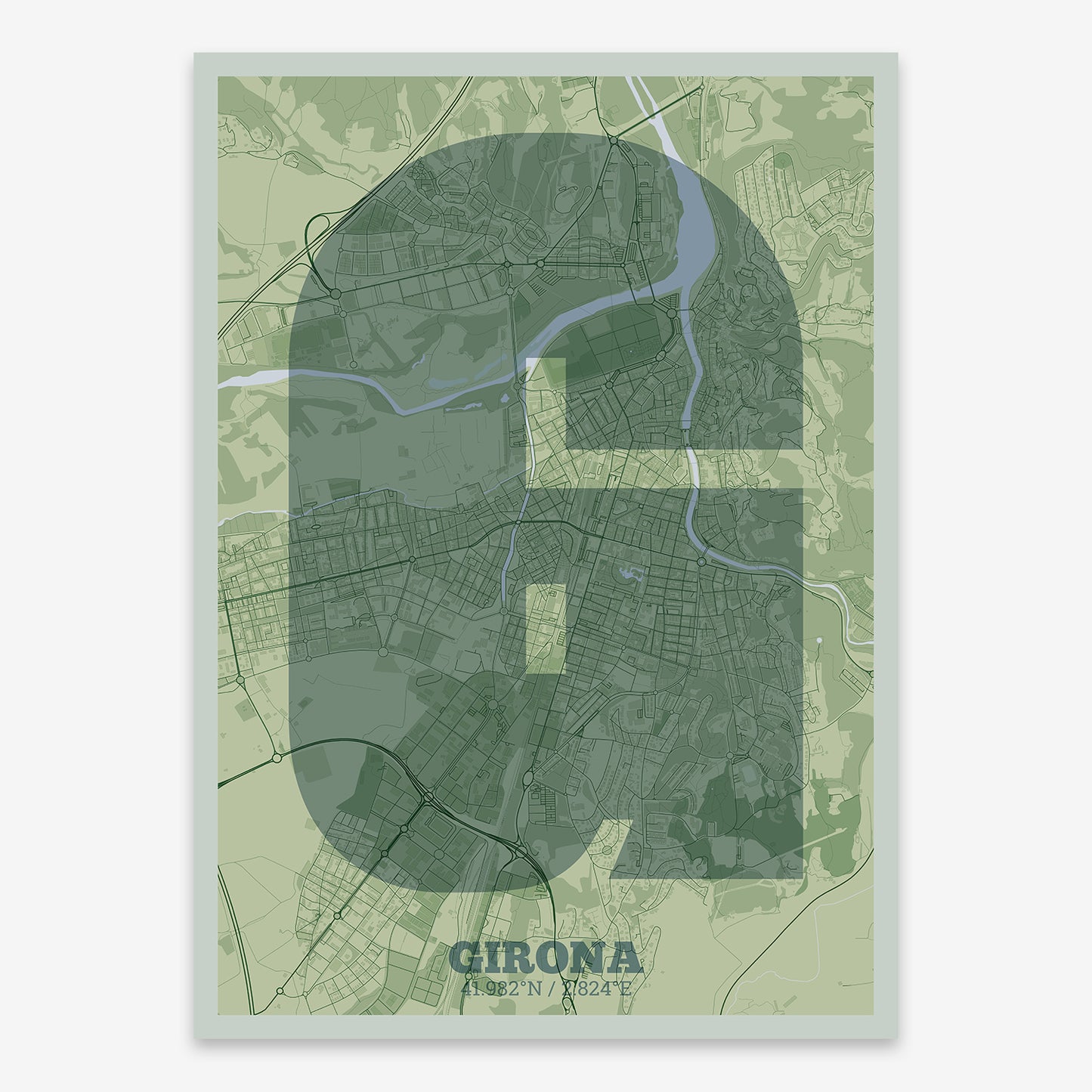 Girona Map V02 Kyoto / No Frame / No