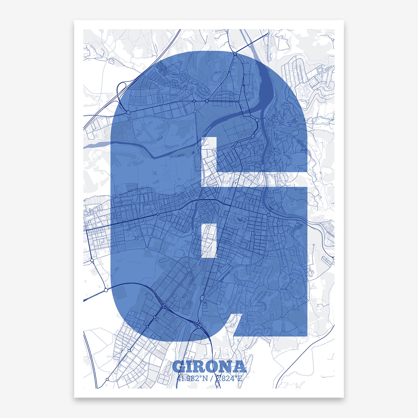 Girona Map V02 Med / No Frame / No