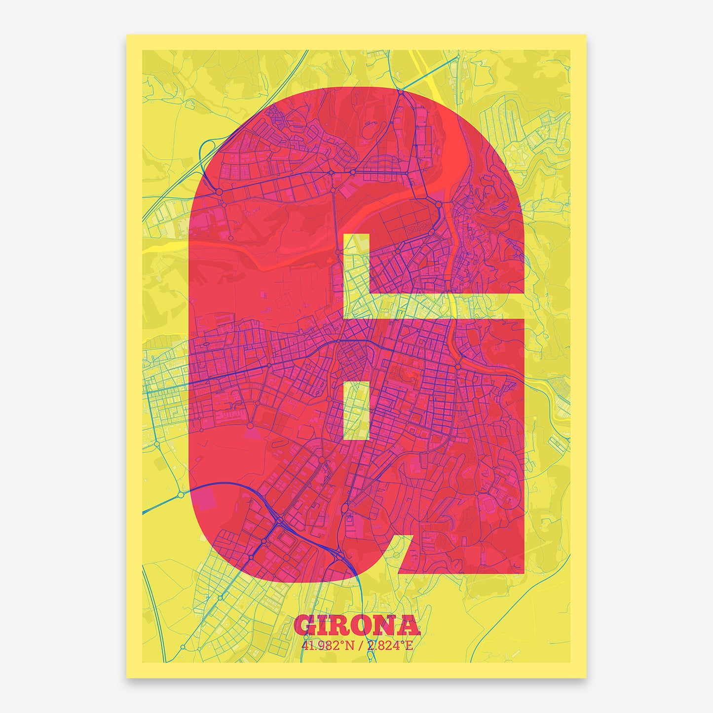 Girona Map V02 Miami / No Frame / No