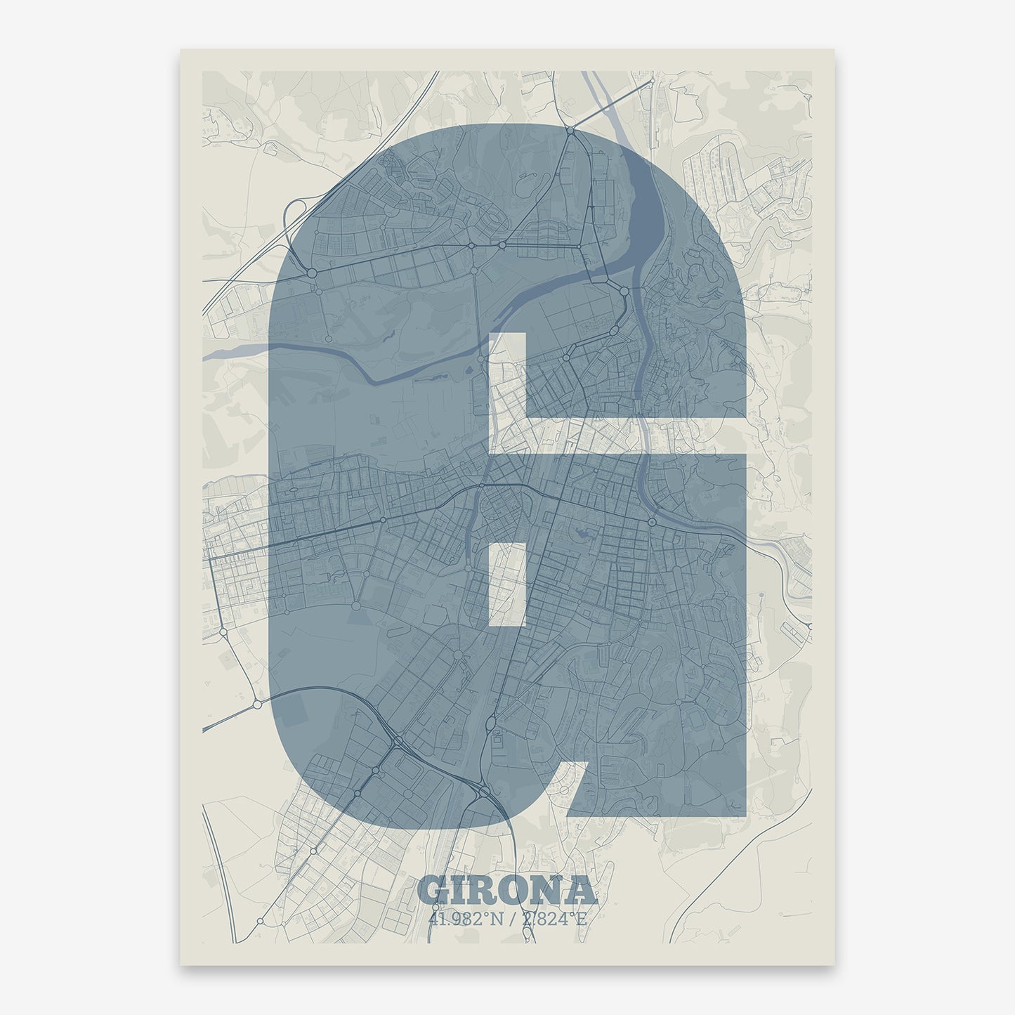 Girona Map V02 Seaside / No Frame / No