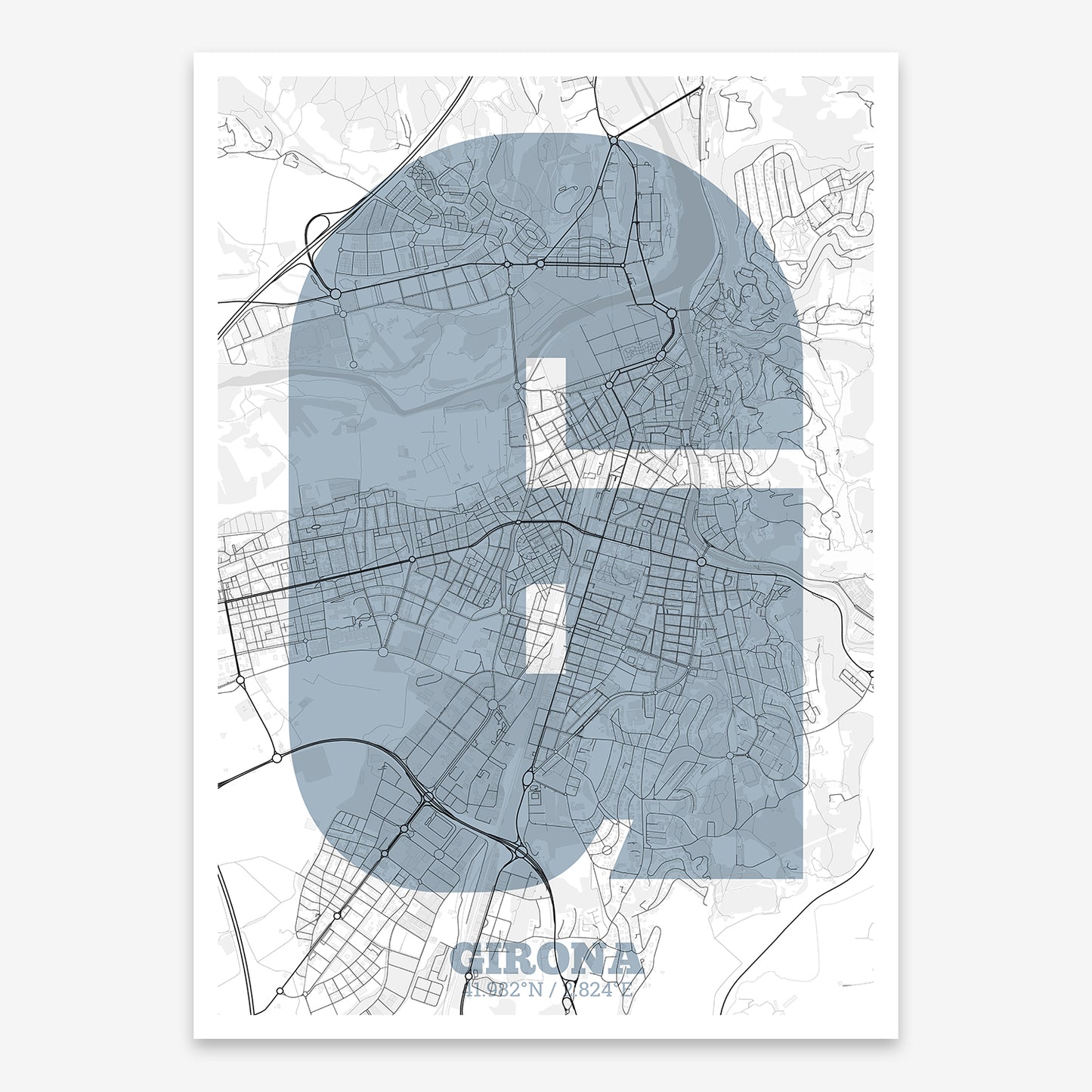 Girona Map V02 Urban / No Frame / No