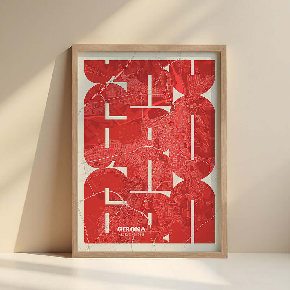 Ilustración de Girona con tipografía geométrica – "Las Letras Inseparables"