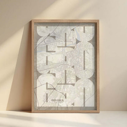 Ilustración de Girona con tipografía geométrica – "Las Letras Inseparables"