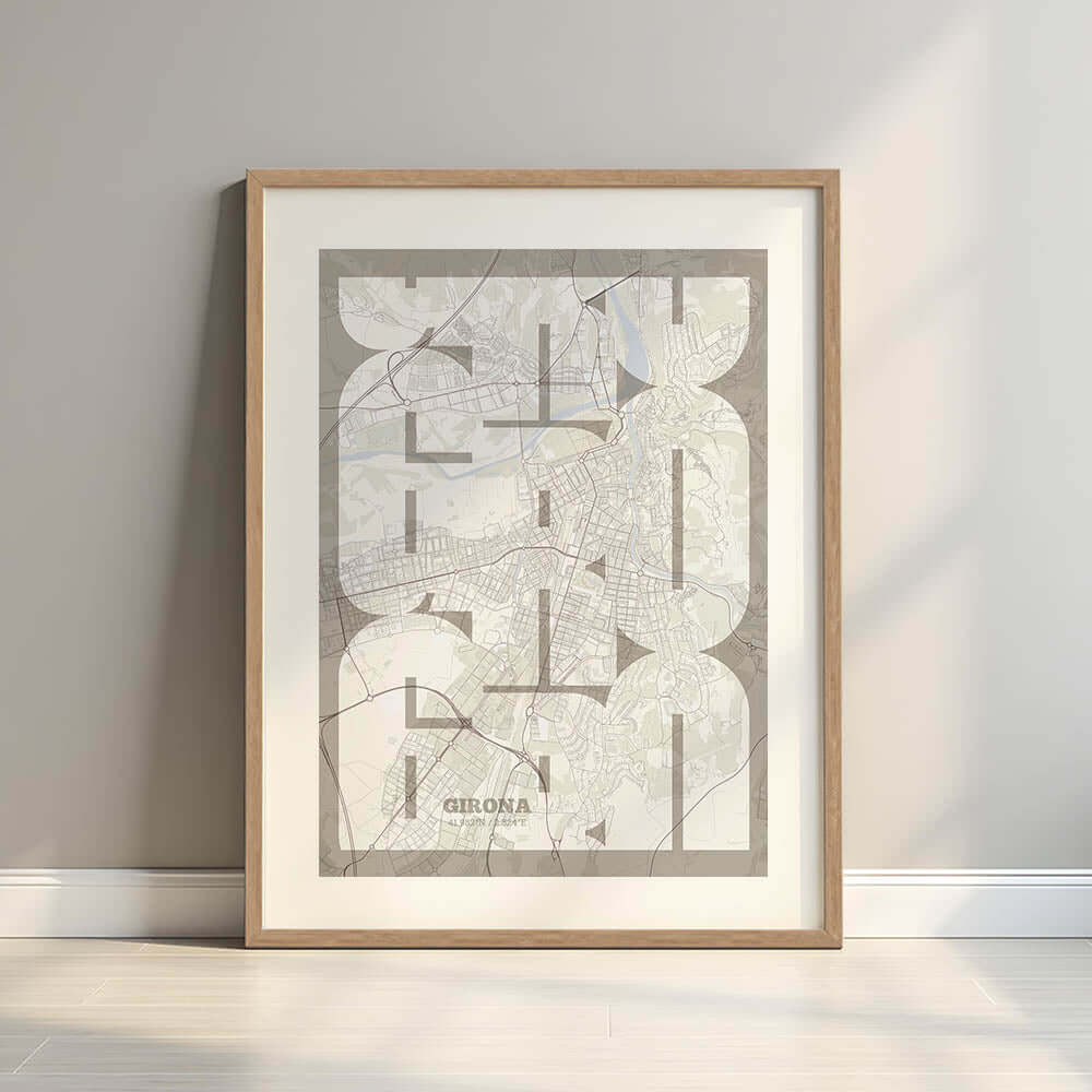 Ilustración de Girona con tipografía geométrica – "Las Letras Inseparables"