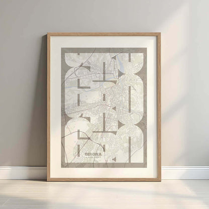 Ilustración de Girona con tipografía geométrica – "Las Letras Inseparables"