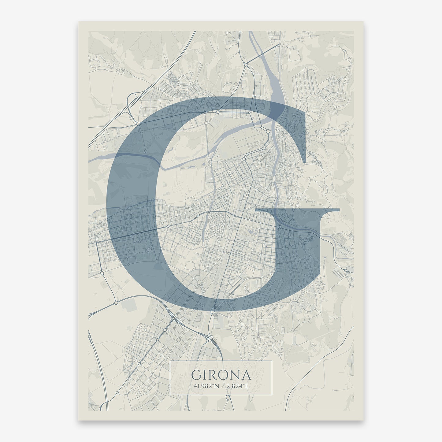 Girona Map V06 Seaside / Frame / Yes