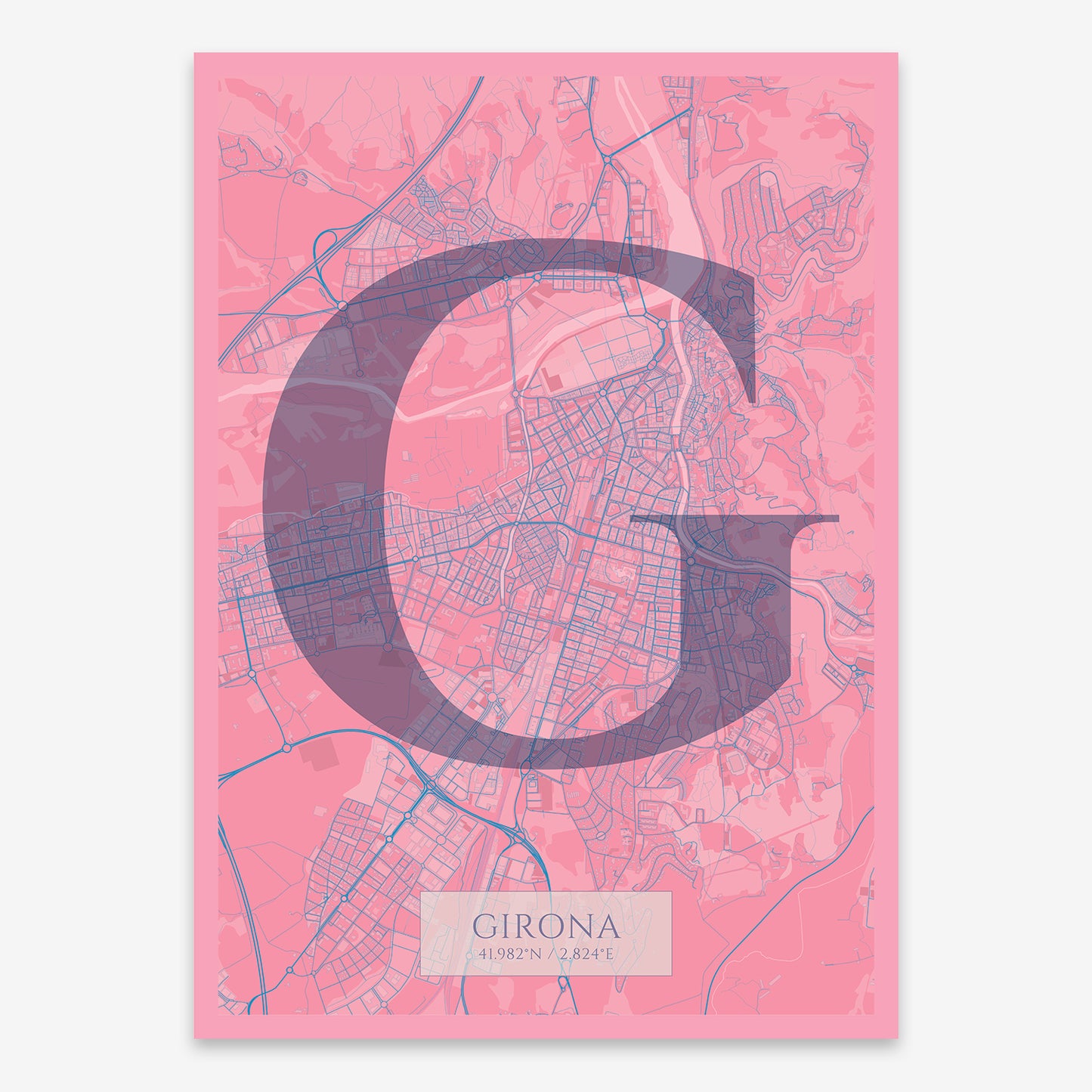 Girona Map V06 Tuscan / Frame / No