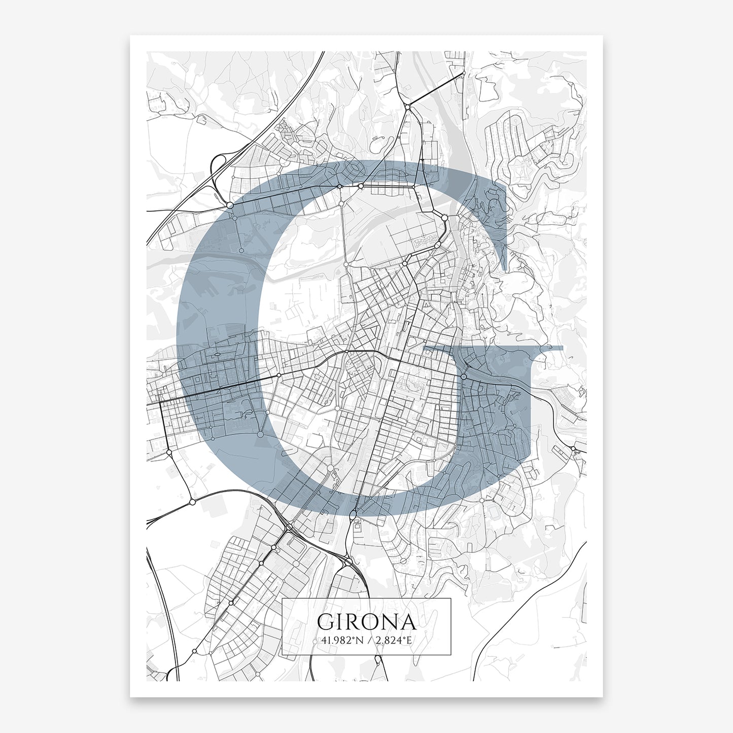 Girona Map V06 Urban / No Frame / Yes