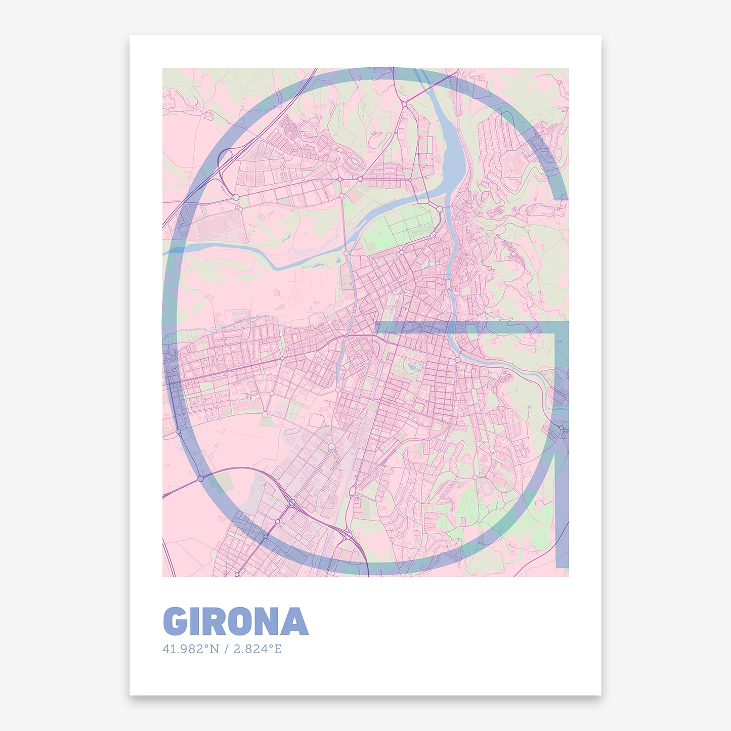 Girona Map V07 Nursery / No Frame / No