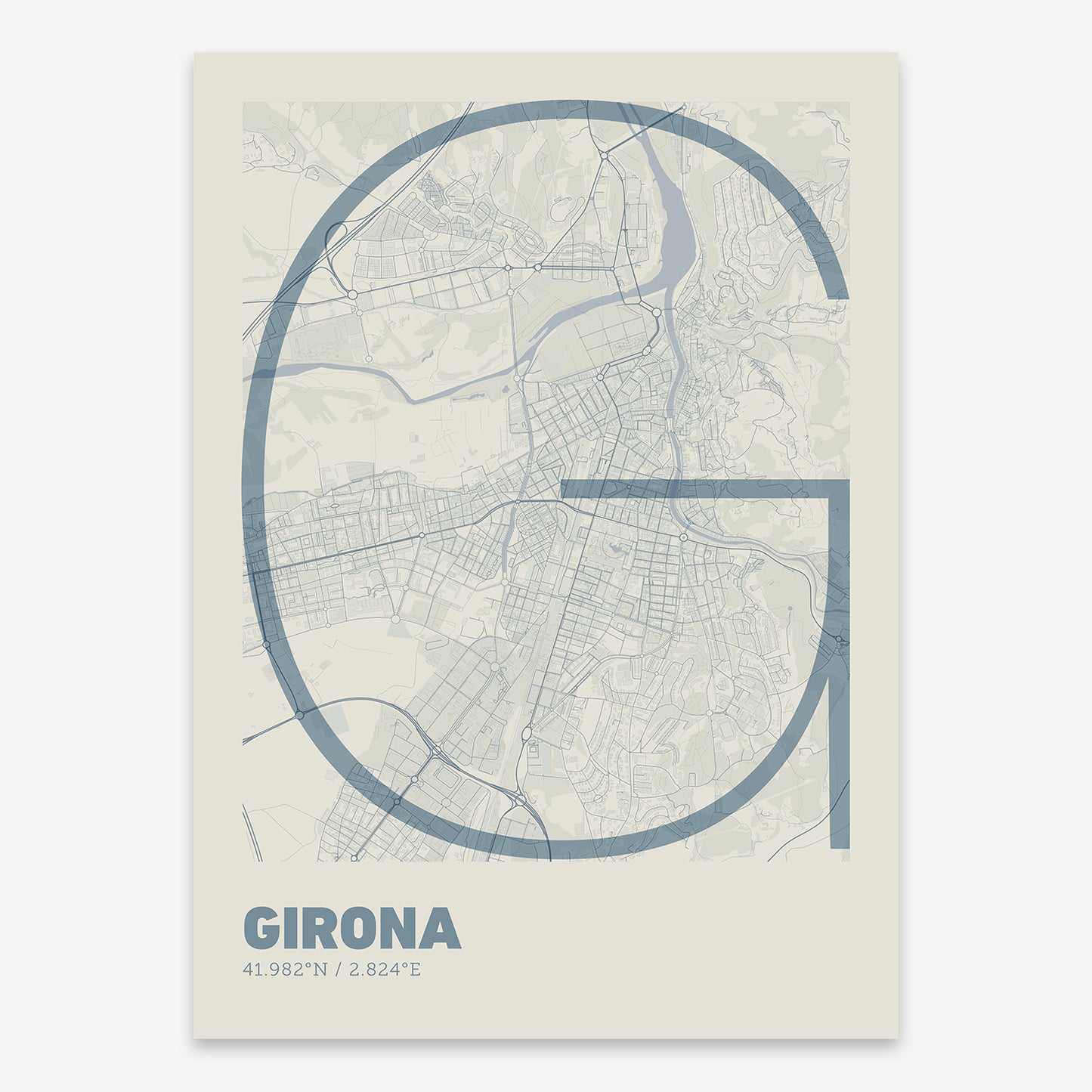 Girona Map V07 Seaside / No Frame / No