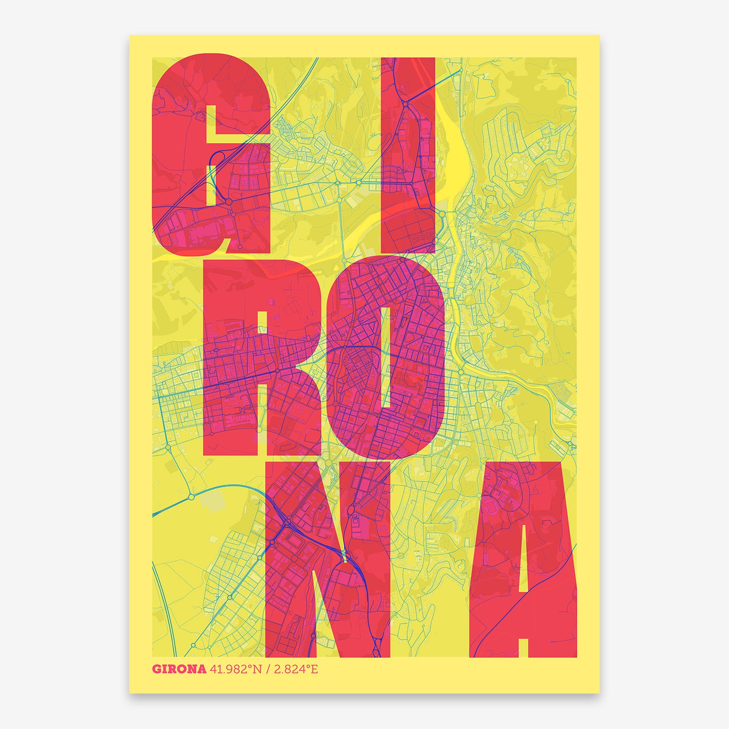 Girona Map V08 Miami / No Frame / No